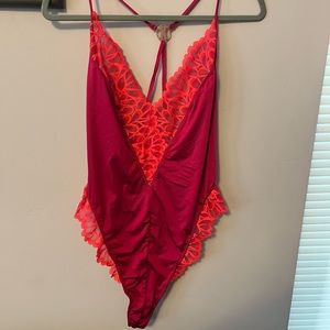 Savage X Fenty Pink/Purple 3X Lace Teddy NWT